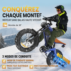 Gyrocopters - Moto électrique tout-terrain Ocean pour adultes - Vitesse 55 km/h - Autonomie PAS 115 km - Bleu-Le siège ergonomique et résistant à l'eau, en similicuir (PU), garantit que chaque trajet, quelle que soit sa durée, soit placé sous le signe du confort