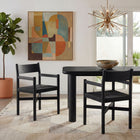 Modway - Alvia Bois Fauteuils à manger avec sièges tressés Ensemble de 2 - Noir-X-Stretcher Support Base