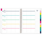 Emily Ley Simplified - Agenda scolaire hebdomadaire/mensuel pour enseignants 2026-2027 - 11 po H x 9 po l - Navy Floral - anglais-Une semaine sur deux pages a des colonnes lignées pour planifier jusqu'à 6 sujets ou activités, ainsi que des zones ouvertes pour les notes. 
