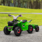 Aosom - VTT enfant à batterie 6 V avec remorque arrière - Vert-Pédale avant, arrière et pied pour offrir une expérience de conduite réaliste  