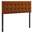 Modway - Emily Velours de performance résistant aux taches Tête de lit Queen size, Rouille-Velours de performance résistant aux taches