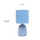 Simple Designs - Petite lampe de table ronde - bleu ciel avec abat-jour assorti-lampe est une mini-lampe la taille totale du produit est l : 5.12 x l : 5.12 x h : 10.04 et pèse 0.77 lbs. l'abat-jour mesure dia: 5.12 x h : 5.2