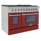 Kucht - 48 po Série KNG Cuisinière Pro Style au gaz propane - Acier inoxydable/Rouge-Les brûleurs étanches facilitent le nettoyage de la cuisinière