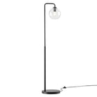 Modway - Silo Globe de verre Verre et métal Lampe sur pied, Noir-Ampoules : 1 E26 60W max (non incluse)