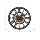 Monarch Specialties - Horloge - 20 po Rond - Mécanisme D'Engrenage - Horloge Murale - Noir - Transitionnel-Les chiffres romains faciles à lire sur un fond de style squelette, les aiguilles classiques en métal noir et un mouvement à quartz sans tic-tac garantissent un chronométrage précis