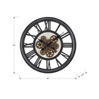 Monarch Specialties - Horloge - 20 po Rond - Mécanisme D'Engrenage - Horloge Murale - Noir - Transitionnel-Les chiffres romains faciles à lire sur un fond de style squelette, les aiguilles classiques en métal noir et un mouvement à quartz sans tic-tac garantissent un chronométrage précis