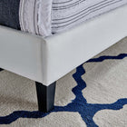 Modway - Roxanne Performance Velvet Lit de plateforme complet, Blanc-Système de soutien en lattes de bois