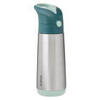 b.box - Bouteille Isotherme - 500ml - Forêt Émeraude-Couvercle avec paille étanche et bouton-poussoir adapté aux petites mains