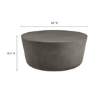 Modway - Brion Rond intérieur - Terrasse extérieure Béton Table basse - Gris-Forme de cylindre conique