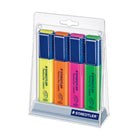 Surligneurs à pointe biseautée Textsurfer de Staedtler – Couleurs variées – Paquet de 4-Couleurs variées