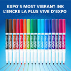 Expo - Ensemble de marqueurs effaçables à sec, marqueurs à pointe fine et biseautée, couleurs variées, efface, 9 unités-La pointe biseautée polyvalente permet d’obtenir plusieurs largeurs de traits. les marqueurs à pointe fine sont parfaits pour des traits précis et détaillés