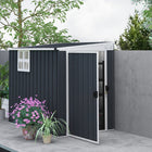 Outsunny - Abri de rangement extérieur 4 pi x 6 pi, avec fenêtre, avec 2 aérations, rangement d'outils-La porte verrouillable sécurise le contenu, cadenas et clés inclus 
