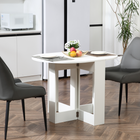 HOMCOM - Table à manger ovale pliante à abattant 41 po pour 2-4 personnes - blanc-Se verrouille facilement en position. Le loquet de sécurité se libère d’une simple traction
