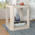 Hudson&Canal - Table d'appoint carrée Stellan de 50 cm de largeur, , blanc aulne-Caractéristiques assemblage facile