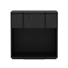 Manhattan Comfort - Table de nuit Clive 22" style mid-century moderne à 1 tiroir - Noir et Or-Table de nuit aux lignes épurées fabriquée en bois manufacturé avec des accents métalliques pour un look de chambre moderne et raffiné