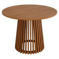 Modway - Lane Rond de 39 pouces Terrasse extérieure Bois de teck Table à manger - Naturel-Bois de teck