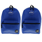 BAZIC Products - Sac à dos basique, 16 po, bleu, paquet de 2-Un grand compartiment principal et un petit compartiment avant avec fermeture éclair