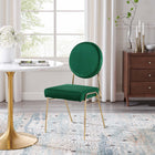 Modway - Craft Performance Velvet Fauteuil d’appoint de salle à manger - Vert Or-Rembourrage en mousse dense