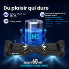Gyrocopters - Hoverboard PRIME pour enfants - Vitesse de 15 km/h - 300 W - 6,5 pouces - Roues LED - Haut-parleur Bluetooth - Noir-Vitesse = 15 km/h