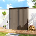Outsunny - Abri de jardin 5'x3' avec porte unique, marron-La porte verrouillable assure la sécurité de vos articles 