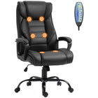 Vinsetto - Fauteuil de bureau exécutif à haut dossier avec massage à vibrations 6 points - noir-Design exécutif qui se démarque, enveloppé de cuir PU élégant