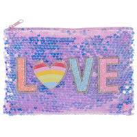 Merangue - Pochette plate Love à sequins-Paillettes scintillantes