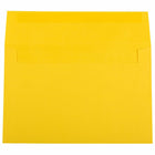 JAM Paper - Enveloppes d'invitation colorées A9 avec fermeture autocollante - 5 3/4 x 8 3/4 - jaune recyclé - paquet de 100-Couleur jaune