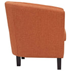 Modway - Prospect Tissu rembourré Fauteuil - Orange-Pieds en bois teinté à l’espresso