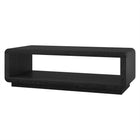Hudson&Canal - Table basse rectangulaire Lonni de 119 cm de large, finition grain noir-Le plateau et l'étagère inférieure supportent chacun un poids maximal de 22,7 kg (50 lb)