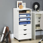 Vinsetto - Armoire de bureau à 3 tiroirs avec roulettes - blanc-4 roulettes, dont 2 avec freins, pour un déplacement facile et une sécurité accrue 
