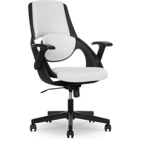 Sharper Image - Fauteuil de bureau ergonomique C2 Axis - Blanc/Noir-Baquet de siège pivotant avec système d’équilibrage intelligent qui se synchronise indépendamment avec chaque mouvement