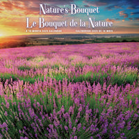 DateWorks - Calendrier Mural 16 Mois Le Bouquet de la Nature 2025 - 12 po x 12 po - Bilingue-Septembre 2024 - Décembre 2025