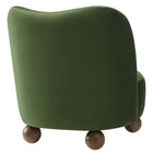 Modway - Monroe Performance Velvet Chaise d’accent - Noyer vert mousse-Épingles de pied non marquées