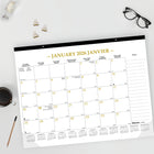 Blueline - 2026 Calendrier sous-main mensuel Gold - 22 po x 17 po - Bilingue-Calendrier annuel au bas de chaque page