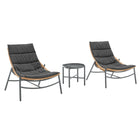 Manhattan Comfort - Ensemble de conversation moderne Sunset pour patio, 3 pièces - Gris - Lot de 3-Hauteur d’assise mesurée : 13,38 po
