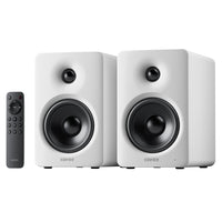 Edifier - Haut-parleur actif compact M90 BT 6.0, audio Hi-Res, puissance RMS de 100 W, avec haut-parleur médium-basse de 4 po, tweeter de 1 po et entrée HDMI eARC – Blanc-L’architecture acoustique comprend des haut-parleurs médium-grave en aluminium de 4 po à longue excursion ainsi que des tweeters à dôme en soie de 1 po. Propulsé par deux amplificateurs en classe D à haute efficacité, le système offre une puissance totale de 100 W RMS pour un son puissant, détaillé et dynamique