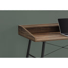 Monarch Specialties - 7538 Bureau 48 po L - Faux Bois Brun/Metal Noir-Fini sur tous les côtés pour un placement flexible n'importe où dans un bureau à domicile
