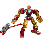 LEGO - Super Heroes Marvel Iron Man Mech contre Ultron - 101 pièces-Iron Man a des expressions faciales alternatives, Ultron porte un élément de faisceau laser