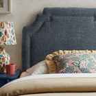Modway - Magnolia Tissu rembourré Tête de lit - Bleu ardoise-Tuyauterie de contraste