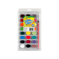 Aquarelles lavables Crayola, ensemble de 24-Cet ensemble de peinture pour enfants comprend 3 palettes de 8 couleurs, pour un total de 24 aquarelles Crayola aux couleurs classiques, ainsi qu'un pinceau pour pouvoir tout de suite se lancer dans la création
