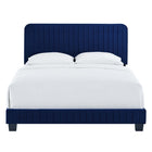 Modway - Celine Chenal Touffé Performance Velvet Lit de plateforme complet, Marine-Poutre centrale renforcée avec jambes de soutien