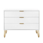 Manhattan Comfort - Dumbo commode moderne 35,19" - blanc-Moderne-contemporain avec une touche de glamour - commode pour chambre et salon