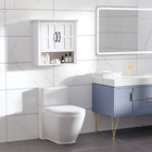 HOMCOM - Armoire murale de salle de bain avec étagère réglable et 2 portes pour couloir - blanc-Structure en MDF et panneaux de particules pour plus de stabilité