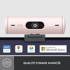 Logitech - Brio 500 Webcam HD avec Expo Auto, Cadrage Auto- Rose-Exposition automatique (RightLight 4) : La technologie d'expo video RightLight 4 s'adapte automatiquement à l'eclairage ambiant, permettant de vous distinguer clairement malgre une faible luminosite