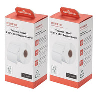MUNBYN - Étiquette thermique - 2,25 x 1,25" - Blanc - 1000 feuilles/rouleau - 2 rouleaux/paquet - Paquet de 2 (4000 feuilles)-Spécifications : 2-1/4" X 1-1/4" (57,15 mm X 31,75 mm) (1 000 étiquettes/rouleau, 1 rouleau), diamètre du tube en papier : 1,26" (32 mm) diamètre du rouleau en papier : 3,15" (80 mm).