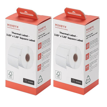 Étiquettes Thermiques MUNBYN 50 X 50 Mm – Rouge Et Noir – Pour Imprimante 405B (1 Rouleau De 150 étiquettes) - 2