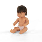 Miniland Educational - Poupée bébé 15 po anatomiquement correcte - Garçon caucasien - Brunette-Léger parfum de vanille