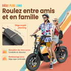 Gyrocopters - Trottinette électrique Vortex pour adultes et adolescents - Vitesse 32 km/h - Autonomie 28 km - Application - Noir-Les pneus larges et résistants à l'usure de 16 x 3 pouces ainsi que la selle en cuir rembourrée extra-longue garantissent une conduite en douceur, que ce soit sur l'asphalte, le sable ou la neige