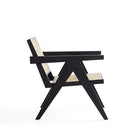Manhattan Comfort - Hamlet fauteuil d’appoint style industriel chic 22,64" - noir et cannage naturel - lot de 2-Mesures de la hauteur du siège : 14,57 po. avec une capacité de poids de 275 lb