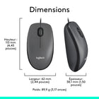 Logitech M100 Souris USB Filaire Ambidextre - Gris-8
